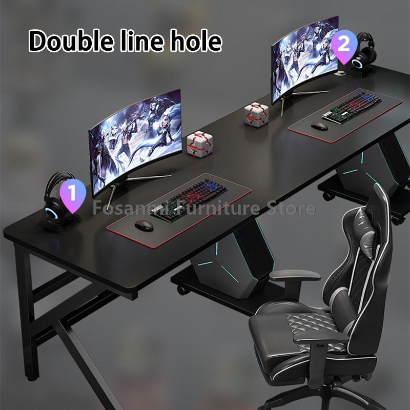 Large 2-Person Gamer PC Desk w - Home Office With Two Desks 评论和价格