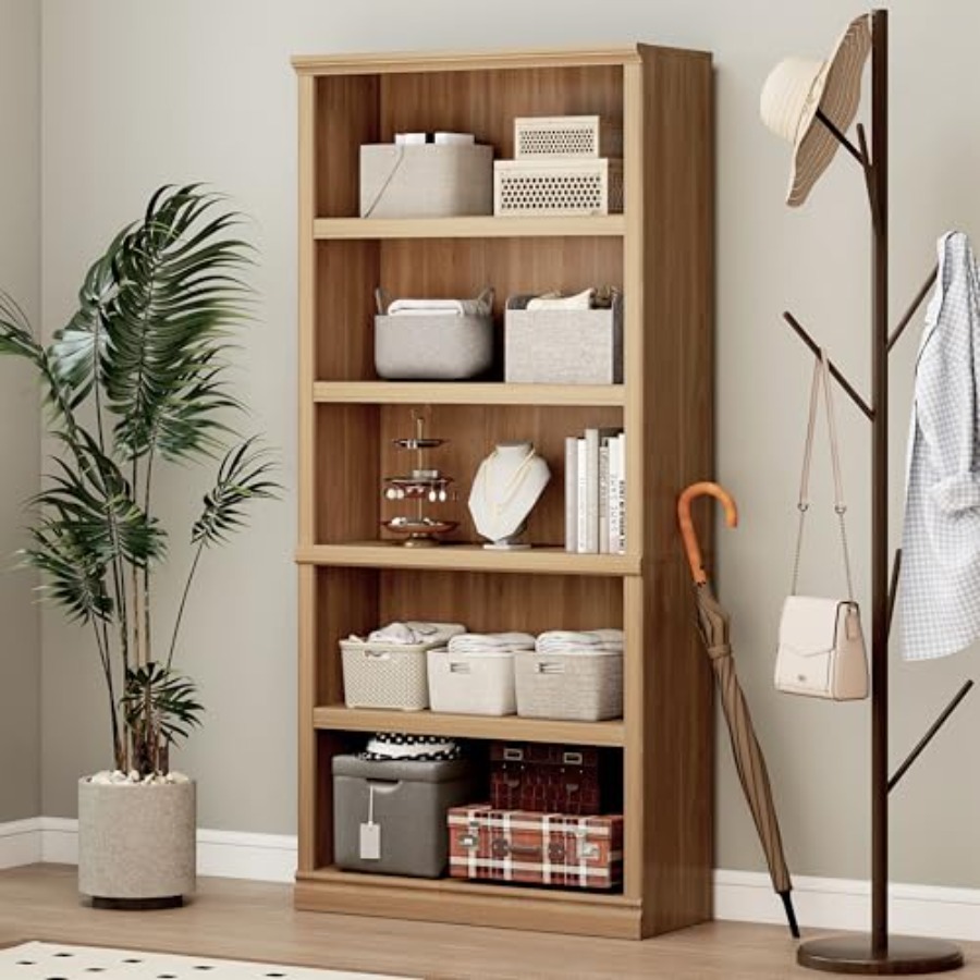 70 in Tall White Oak Bookcase  - Home Office Library 评论和价格