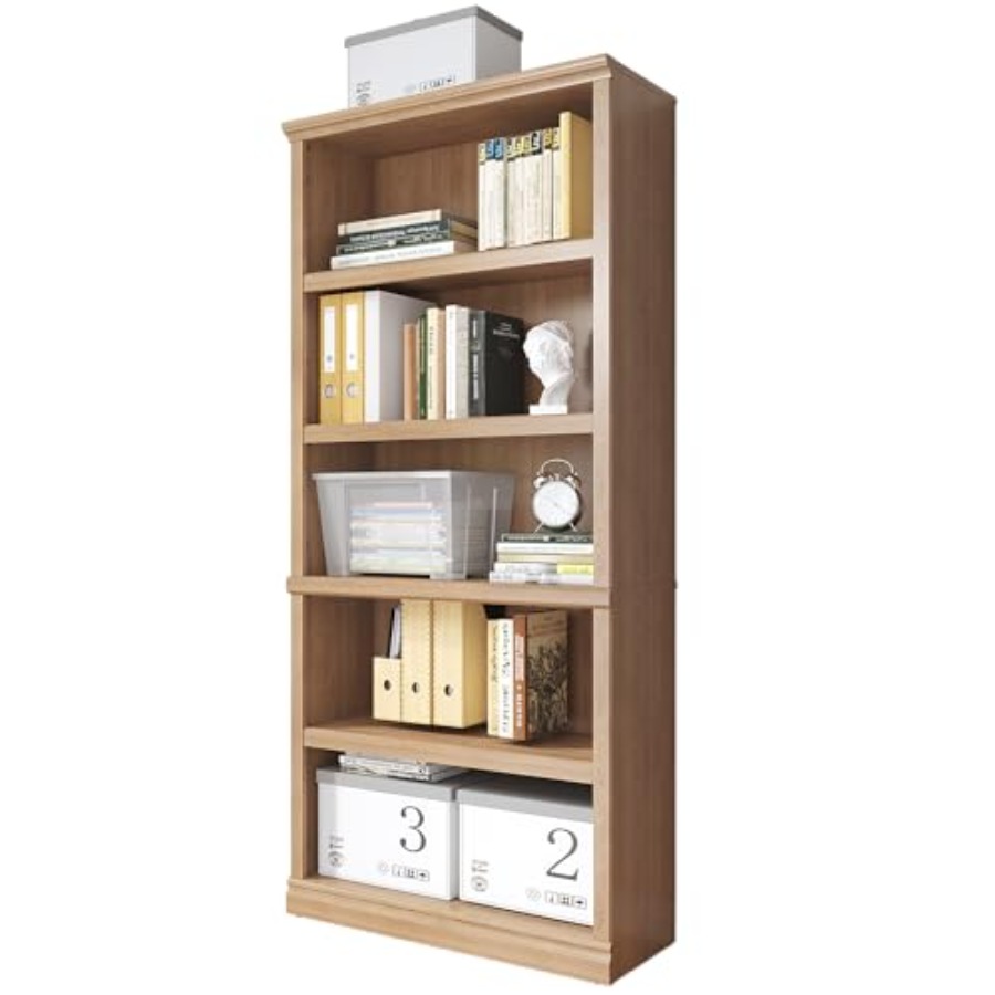 70 in Tall White Oak Bookcase  - Home Office Library 评论和价格