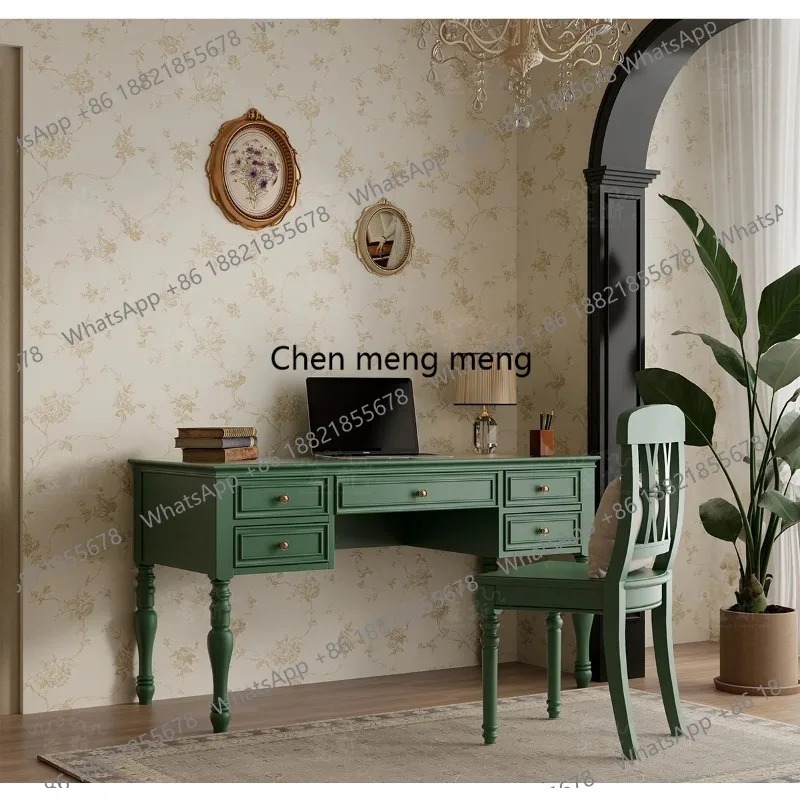 E136  Vintage Style Two-in-One - Home Office With Two Desks 评论和价格