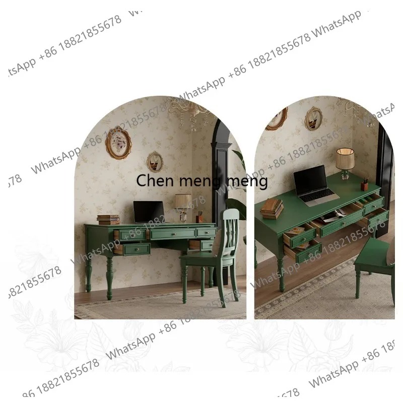 E136  Vintage Style Two-in-One - Home Office With Two Desks 评论和价格