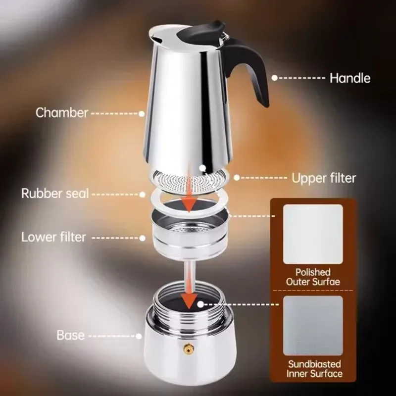 Italian Stainless Steel Moka C - Home Office Moka 评论和价格