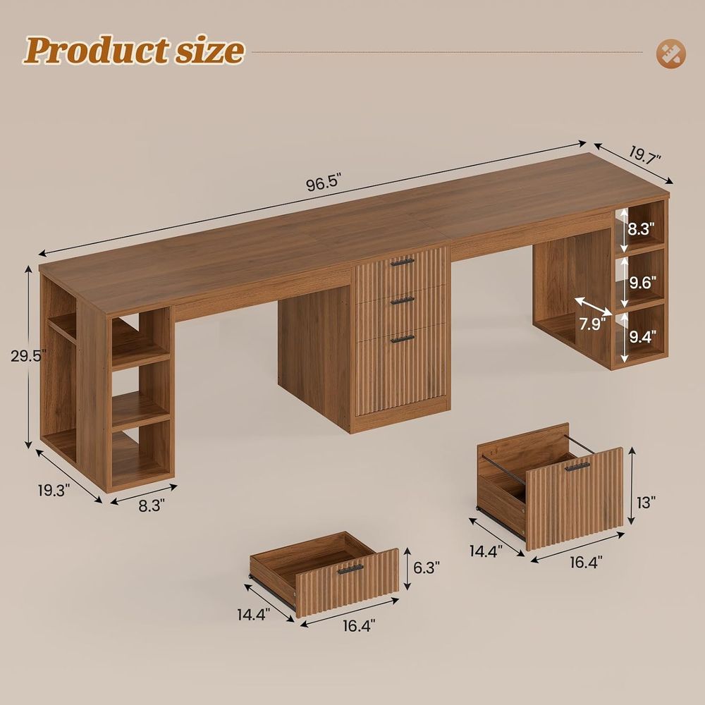96.5 Computer Desk with Desks, - Home Office With Two Desks 评论和价格