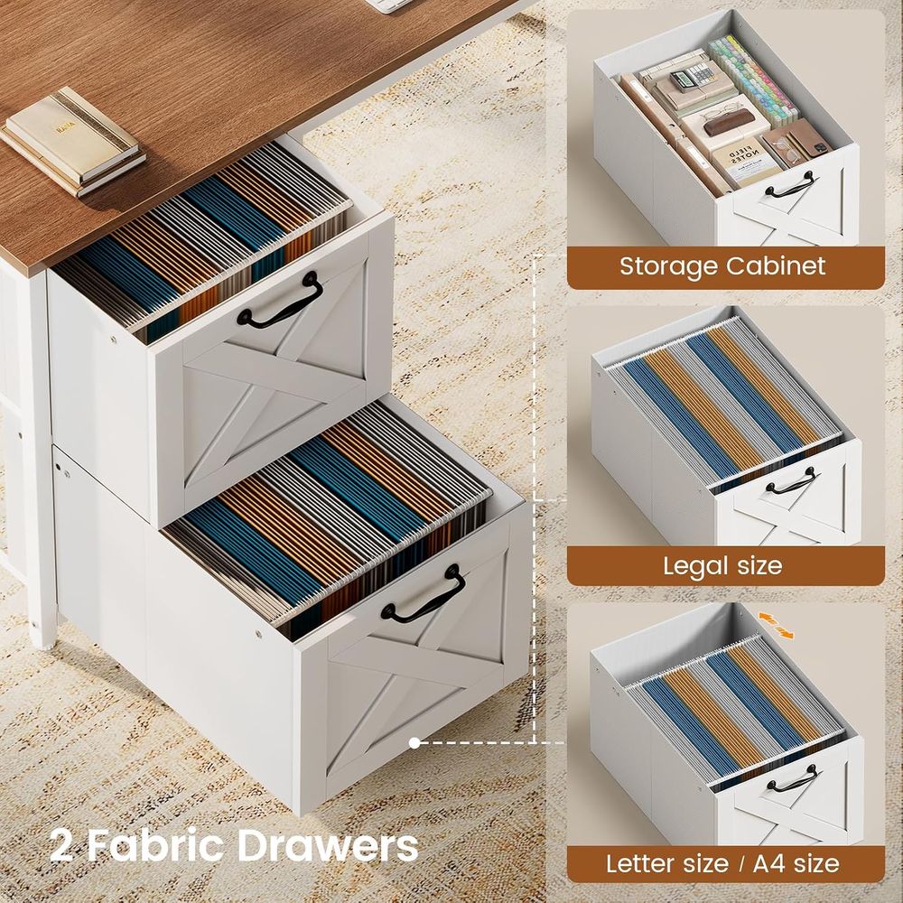L Shaped Desk with Hutch, Reve - Home Office With Two Desks 评论和价格