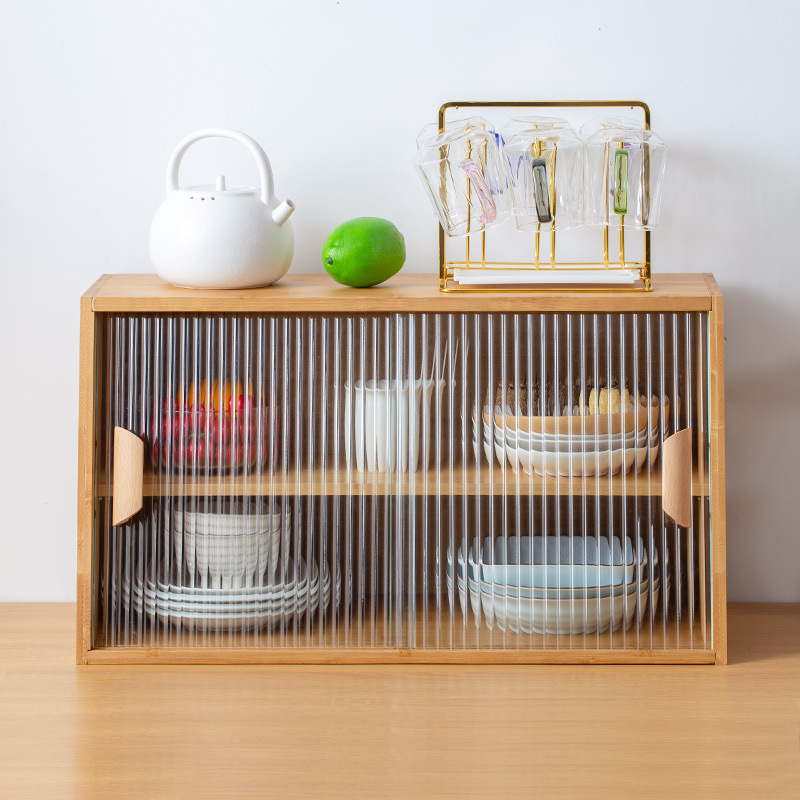 Japanese Style Solid Wood Kitc - Desktop Organizer Bamboo 评论和价格
