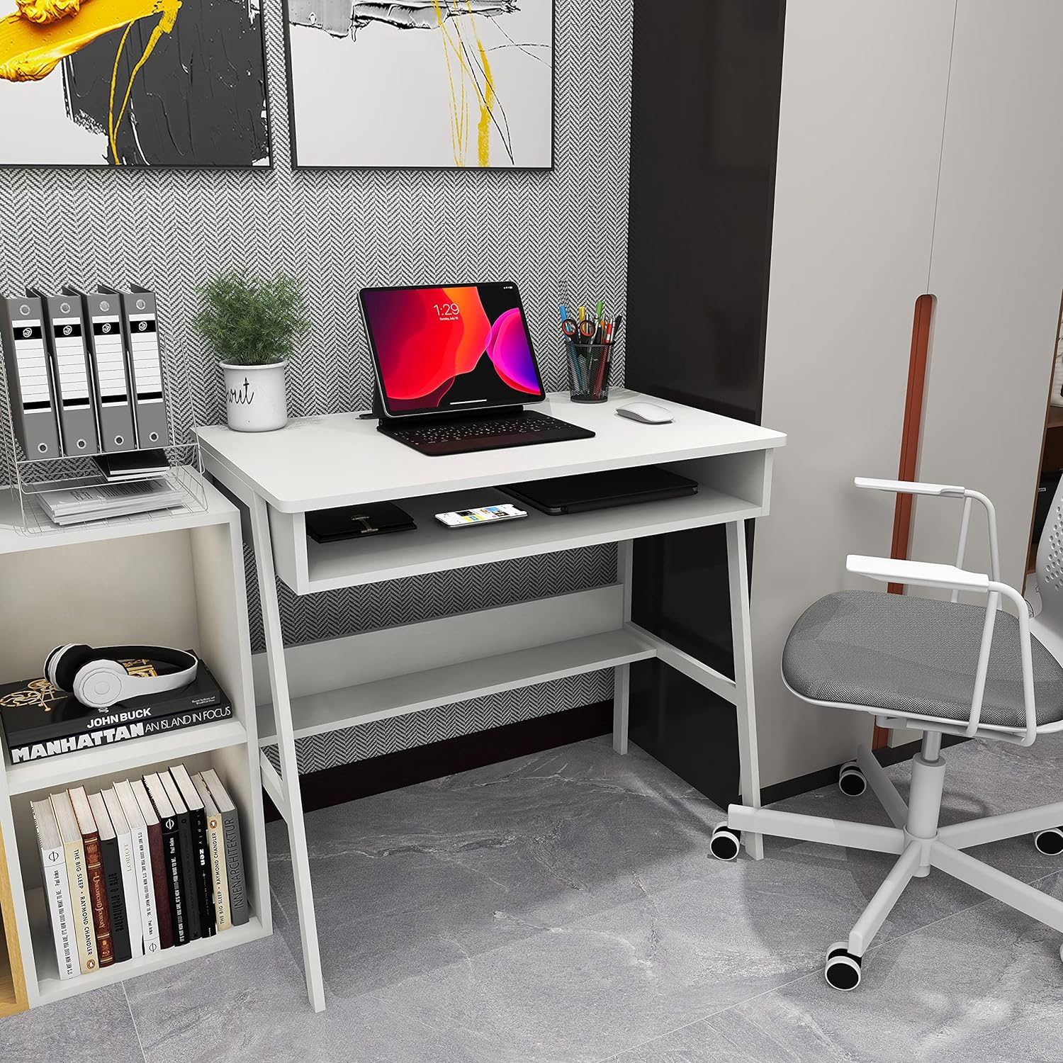！@Combohome Home Furniture Off - Home Office With Two Desks 评论和价格