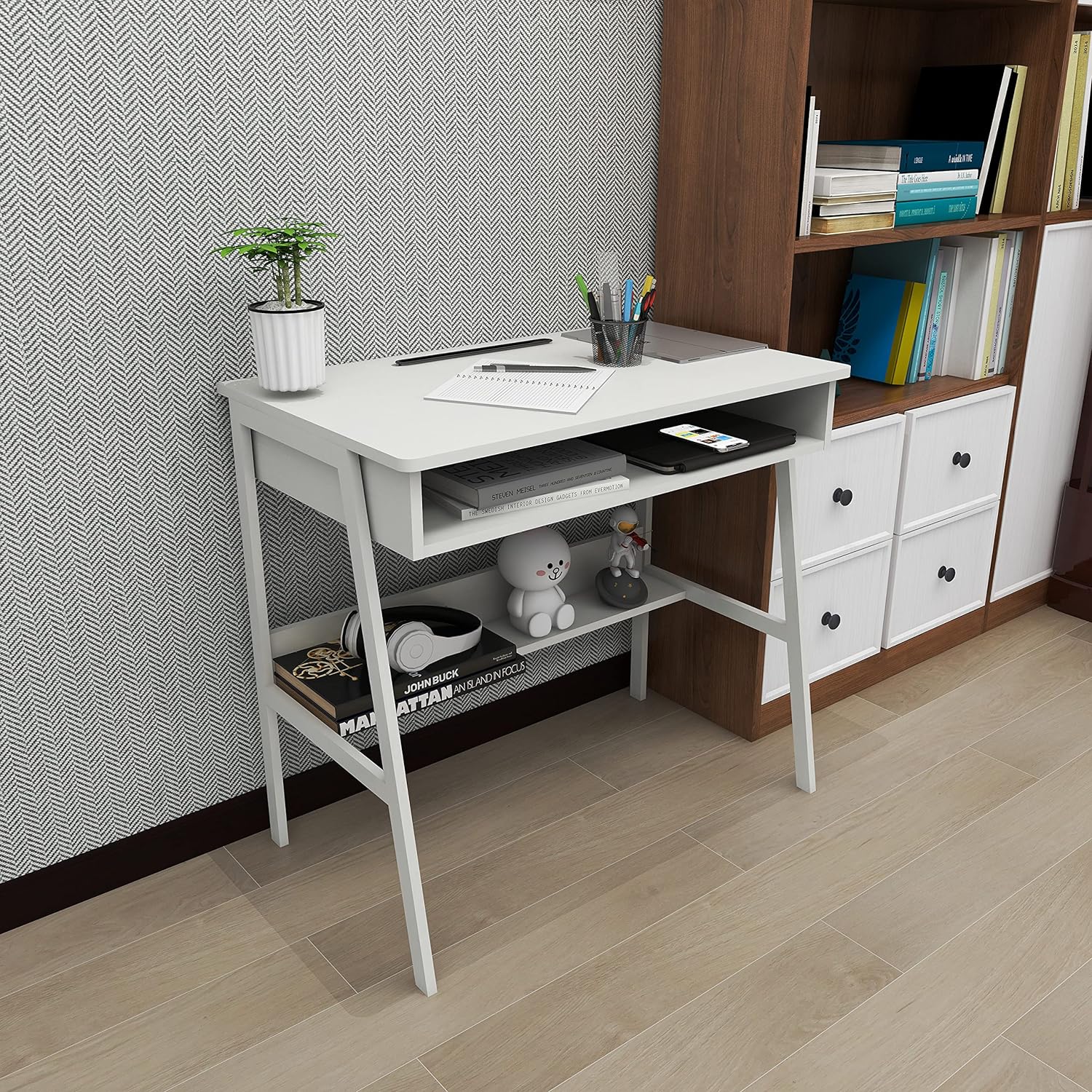 ！@Combohome Home Furniture Off - Home Office With Two Desks 评论和价格