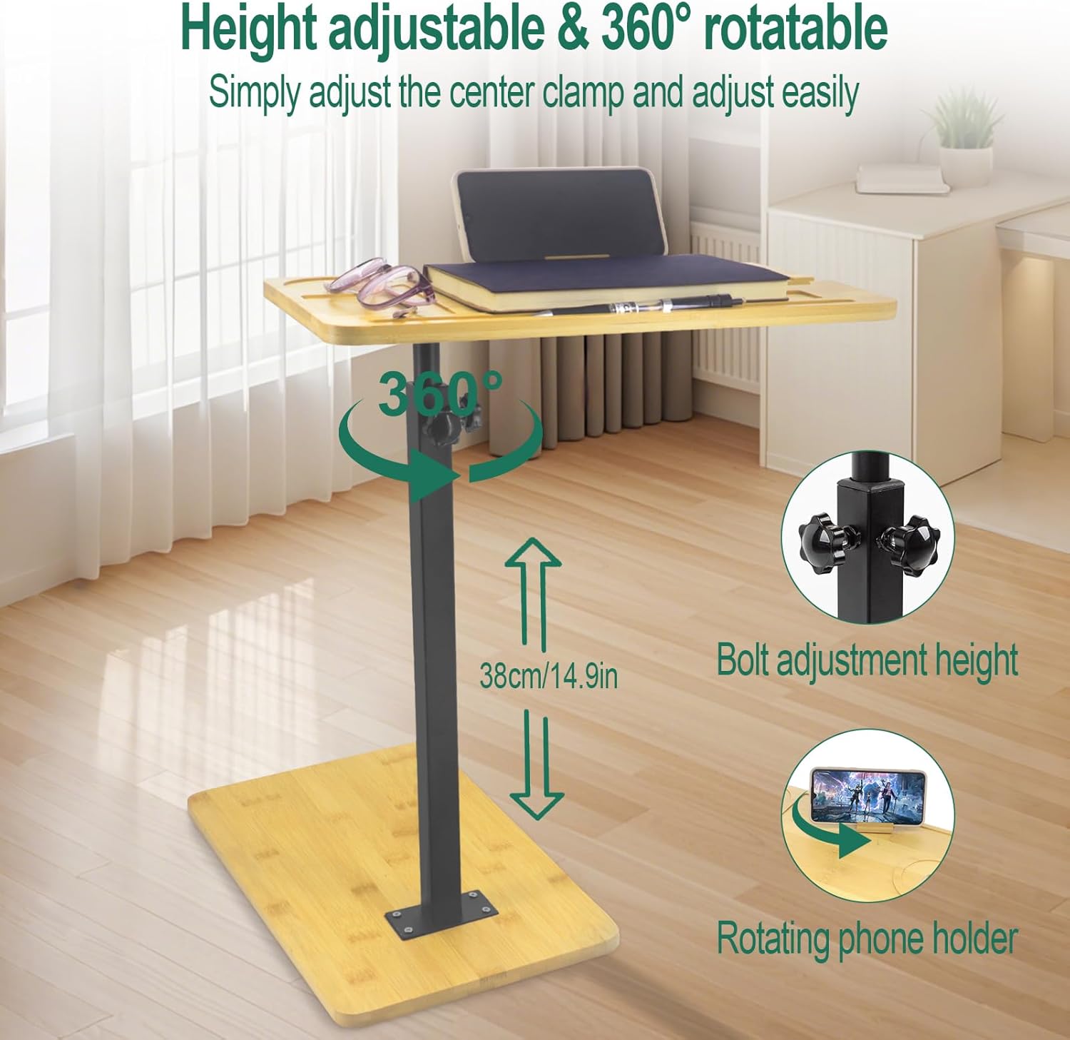 Bamboo C Table End Table 360°S - Desktop Organizer Bamboo 评论和价格