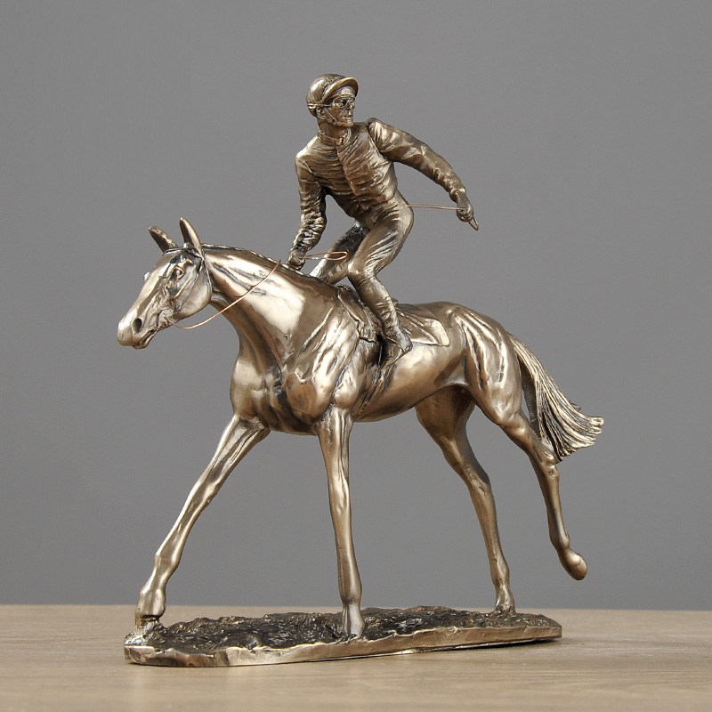 Resin Bronze Finish Two Jockey - Home Office With Two Desks 评论和价格