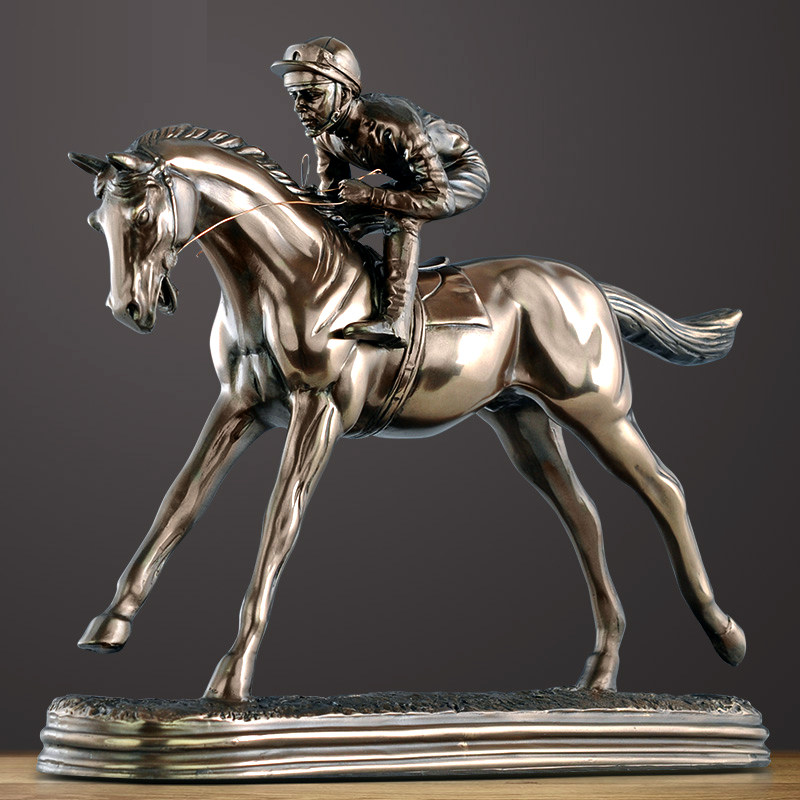 Resin Bronze Finish Two Jockey - Home Office With Two Desks 评论和价格