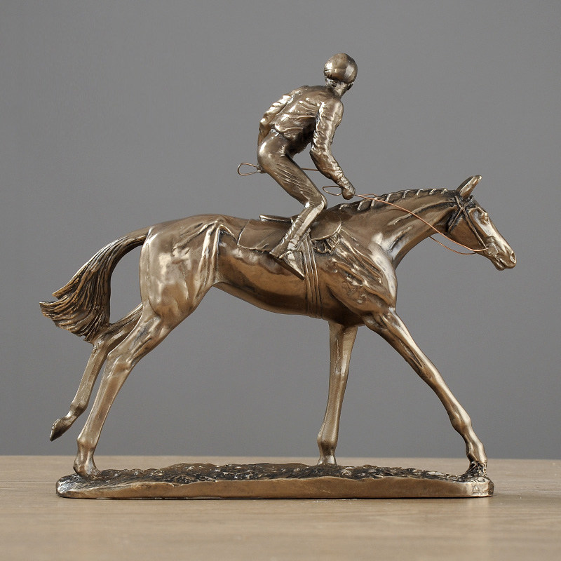 Resin Bronze Finish Two Jockey - Home Office With Two Desks 评论和价格