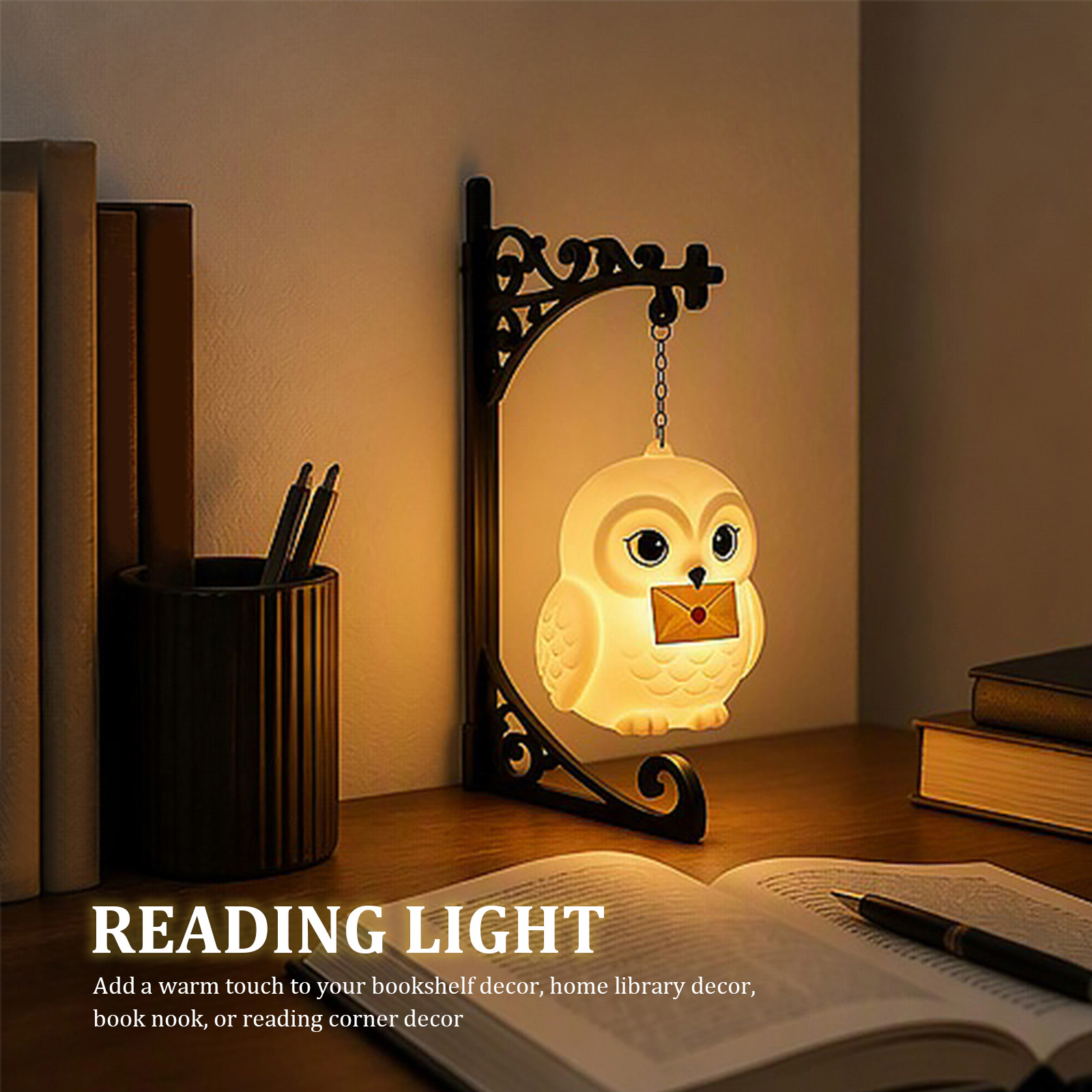 Decorative Owl Hanging Bookshe - Home Office Library 评论和价格