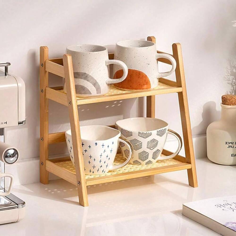 2-Tier Bamboo Countertop Stora - Desktop Organizer Bamboo 评论和价格