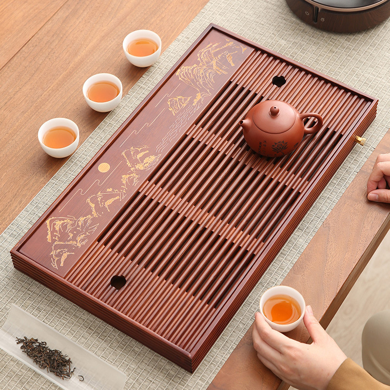 Bamboo Tea Tray Simple Househo - Desktop Organizer Bamboo 评论和价格