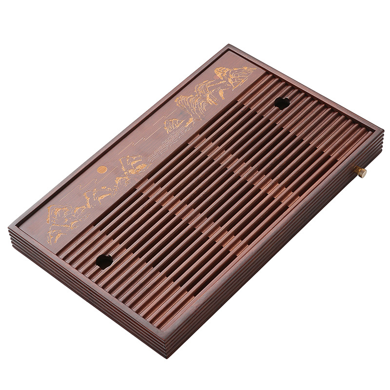 Bamboo Tea Tray Simple Househo - Desktop Organizer Bamboo 评论和价格