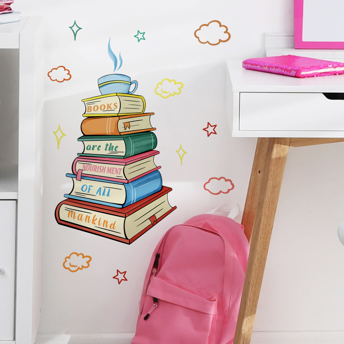 Never Stop Reading Wall Decals - Home Office Library 评论和价格
