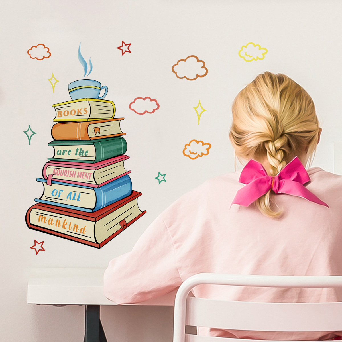 Never Stop Reading Wall Decals - Home Office Library 评论和价格