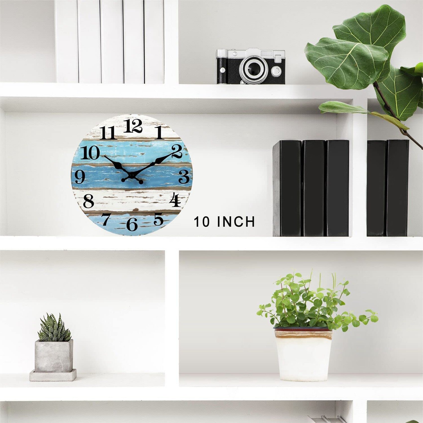 Wall Clock-Beach Themed Blue W - Home Office Room 评论和价格
