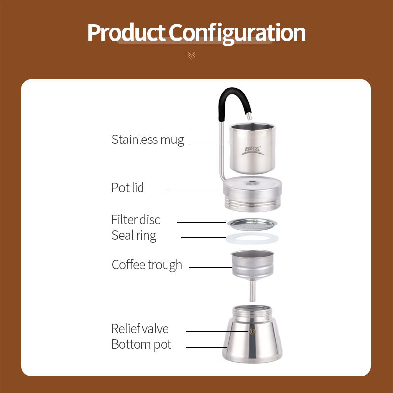 BRS Camping Stovetop Coffee Di - Home Office Moka 评论和价格