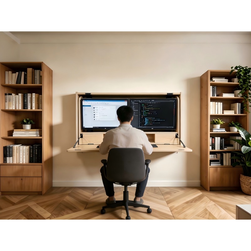 Space Saving Home Workstation  - Home Office With Two Desks 评论和价格