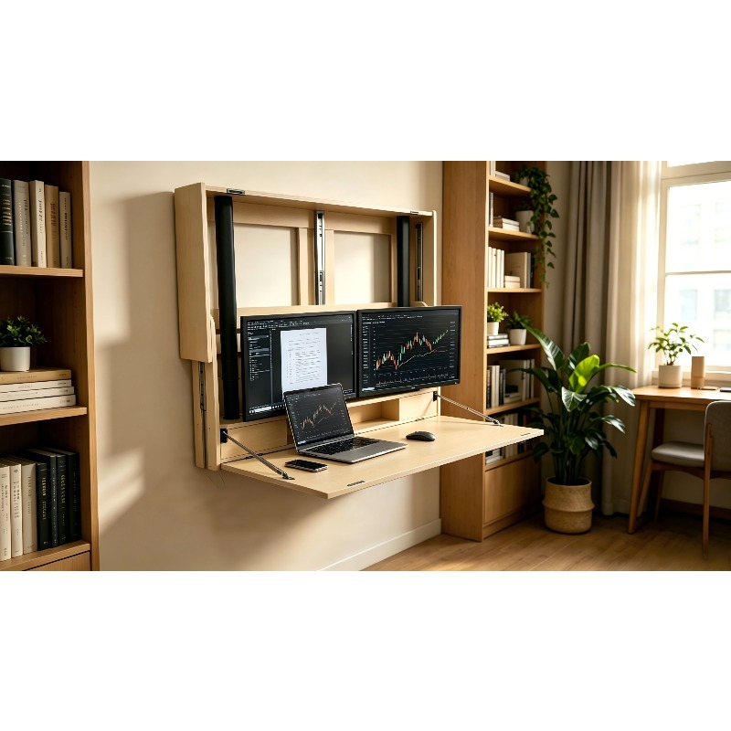 Space Saving Home Workstation  - Home Office With Two Desks 评论和价格