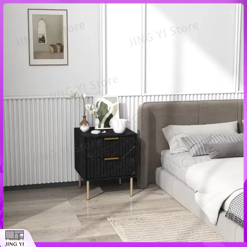 Elegant Two-Drawer Bedside Tab - Home Office With Two Desks 评论和价格
