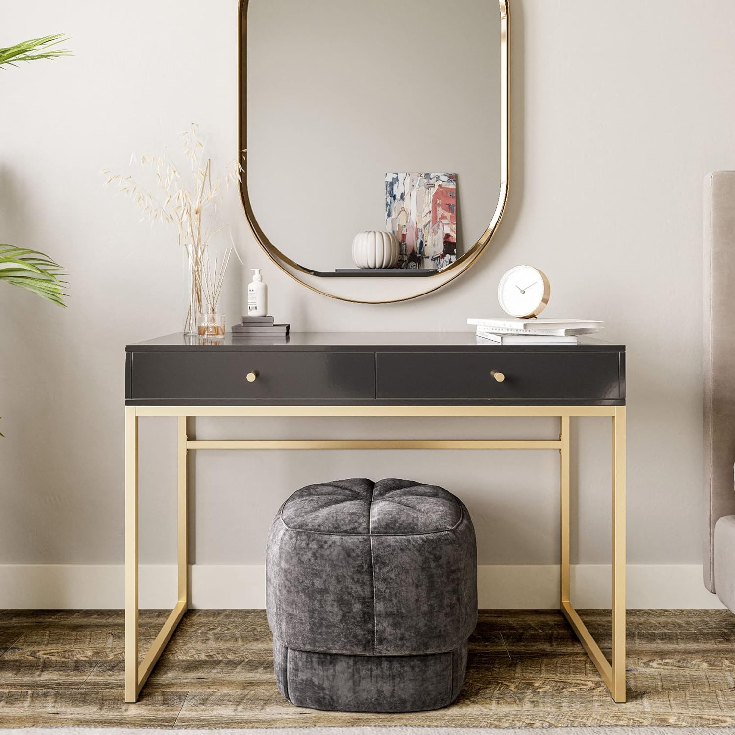42 Inch Makeup Vanity or Home  - Home Office With Two Desks 评论和价格