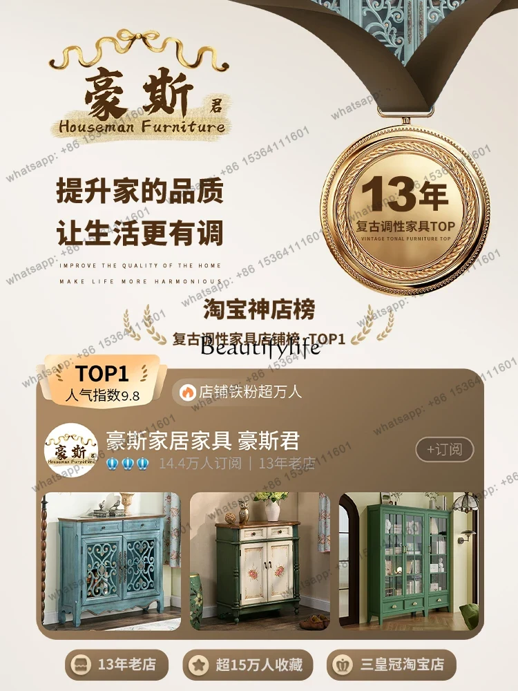 X4  Vintage Style Two-in-One O - Home Office With Two Desks 评论和价格